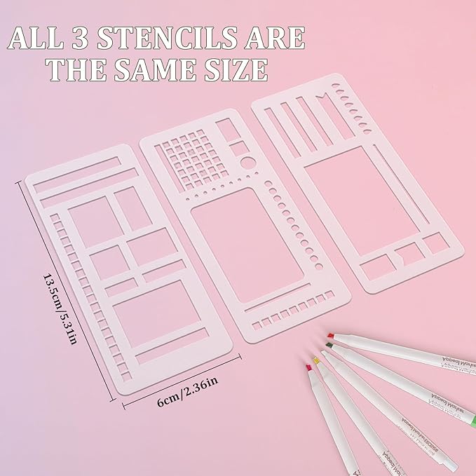 Handmade Flexible Record Template, Planner Stencil Set - Image 7