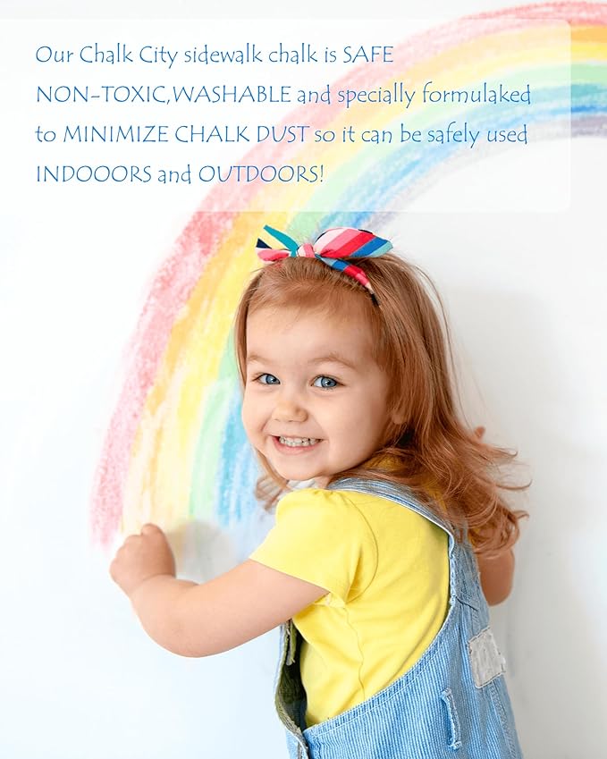 NewFamily Dustless Chalk for Kids, Colored Sidewalk Chalk - Image 6