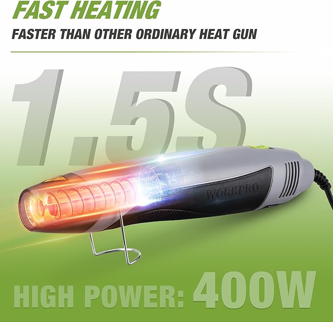 WORKPRO Heat Gun, 400W Mini Hot Air Gun - Image 5