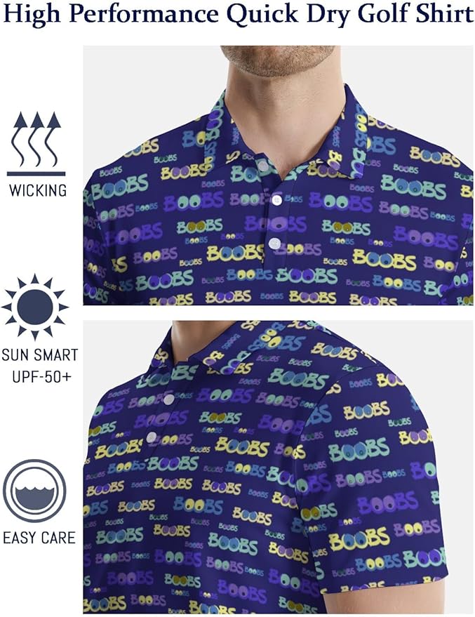 Mens Golf Shirts Golf Polo Shirts for Men Short Sleeve Polo Shirts Golf Gifts
