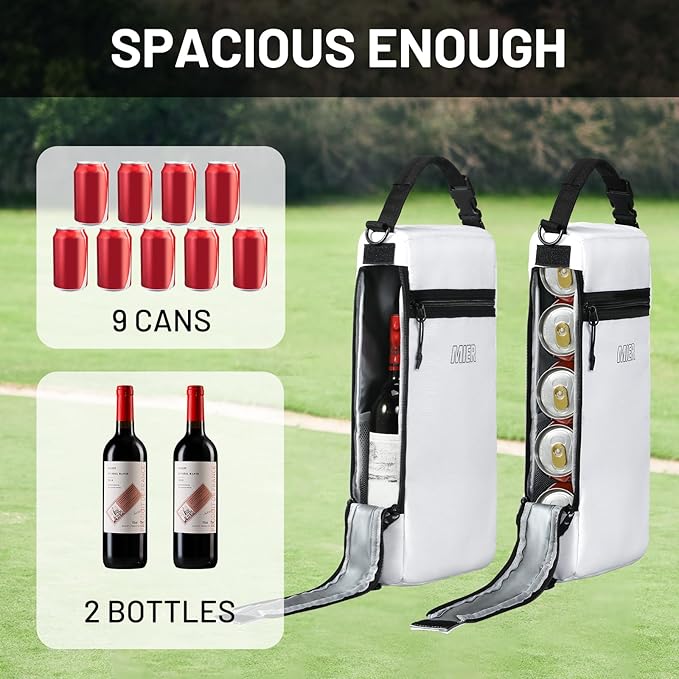 MIER Golf Bag Cooler Insulated Soft Cooler Bag Golf Accessories for Men 9 Cans Portable Beer Cooler Sleeve for Picnic Beach Outdoor Activities
