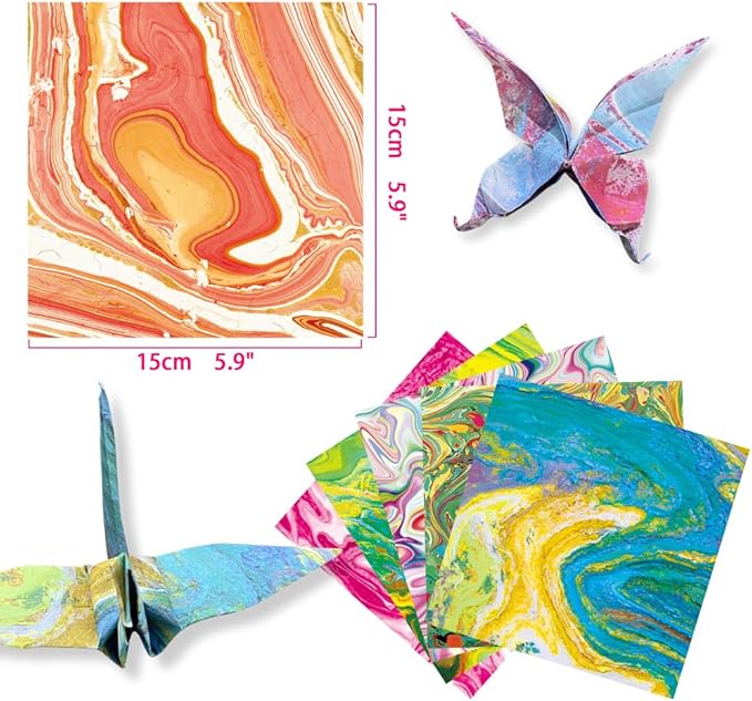 Square Origami Paper 6x6 Double Sided 50 Sheets 50 Colors 70GSM Origami Kit - Image 2