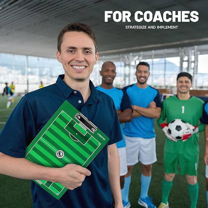 Dry Erase Coaches Clipboard, Waterproof Soccer Whiteboard for Coaches Double-Sided Soccer Clipboard for Coaches Writable and Erasable Coaching Board Dry Erase Coaching Board Dry Erase Clipboard Gift