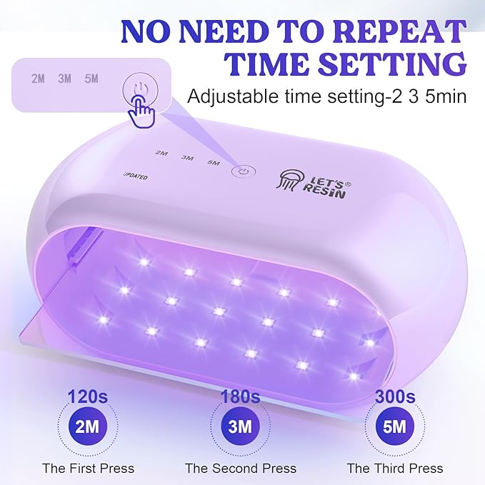 LET'S RESIN UV Light Advanced, Two-Sided Longer time Setting UV Lamp - Image 4