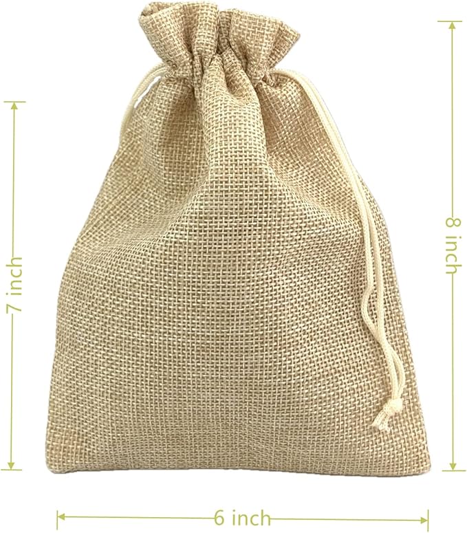Palmhomee Pack of 25 Burlap Gift Bags - Image 3