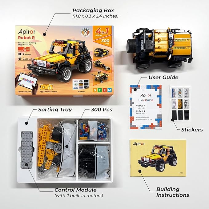 Robot R 4-in-1 Robot Building Kit, APP Remote Control STEM Coding Toys - Image 9