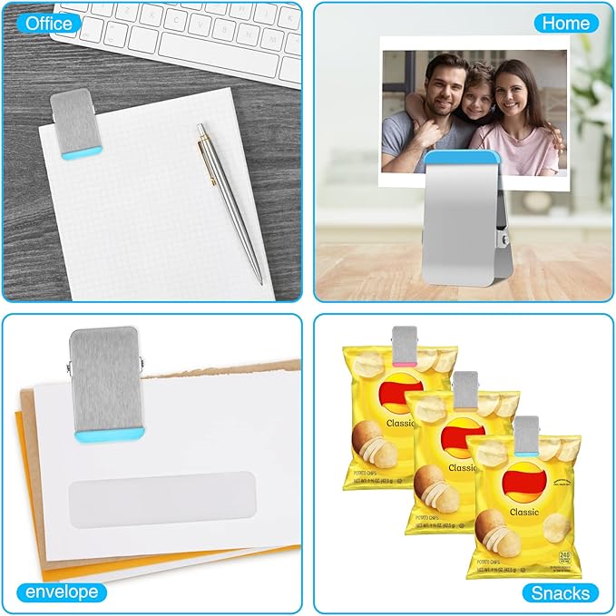 Bag Clips for Food, 6 Pack Metal Chip Clips - Image 6