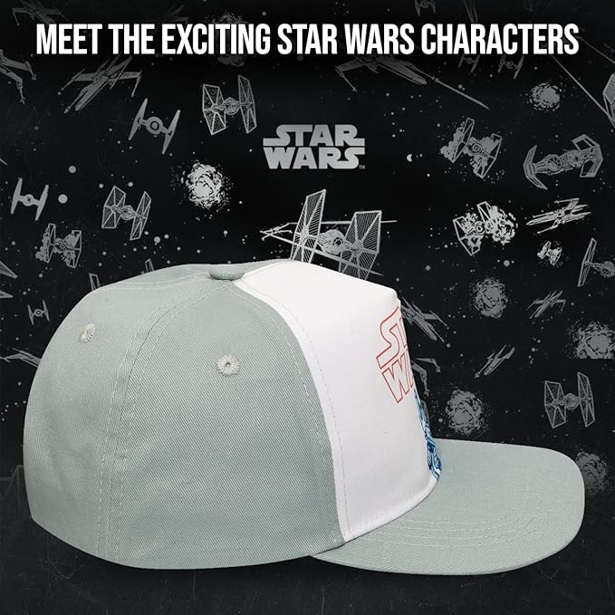 Star Wars Classic Embroidered Logo Flatbrim Baseball Cap Hat, Boys Youth