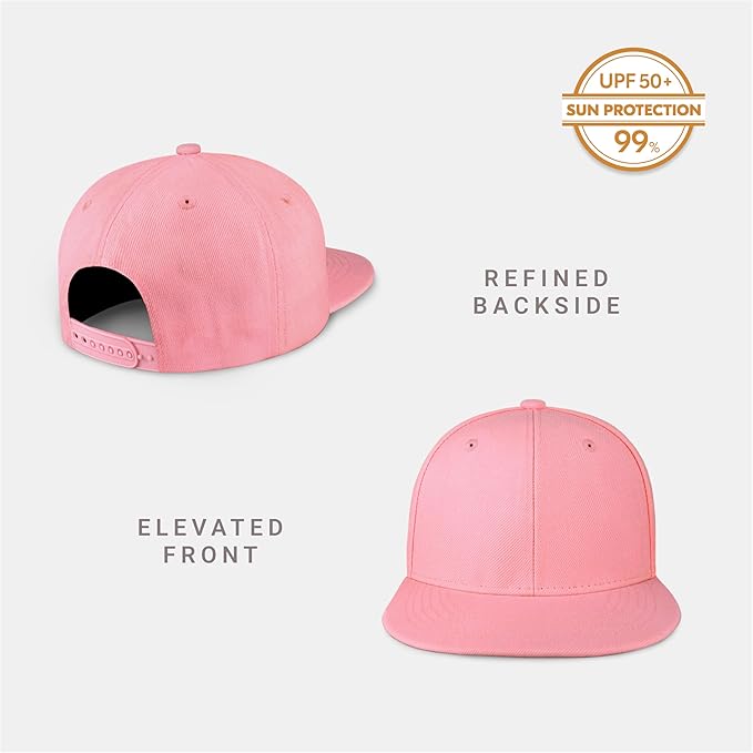 CHOK.LIDS Flat Bill Visor Classic Snapback Hat Blank Adjustable Brim High Top End Trendy Color Style Plain Tone Baseball Cap