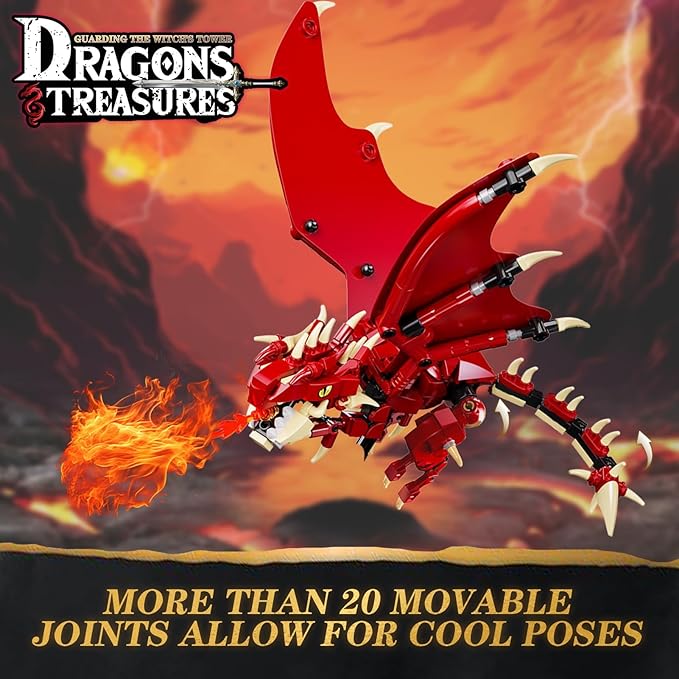 WINNER SPACE Medieval Dragons Castle Building Sets, Guarding Dice Tower Kits - Image 2