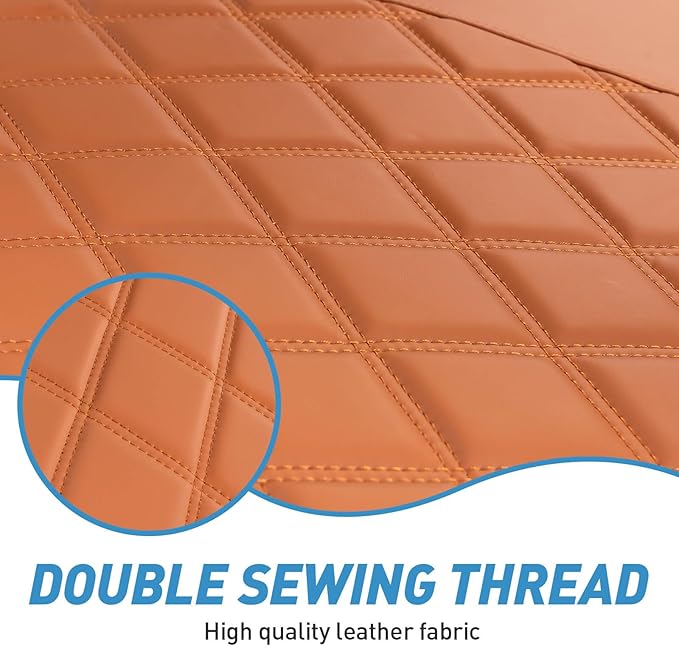 NOKINS Golf Cart Club Car DS 2000.5-Up Diamond Seat Covers Kit, Fits Club Car DS OEM Standard Front Seat Cushion, Golf Cart Vinyl Seat Cover, No Nails Required (All Brown)