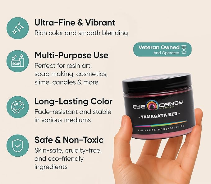 Eye Candy Pigments Premium True Red Mica Powder - Image 4