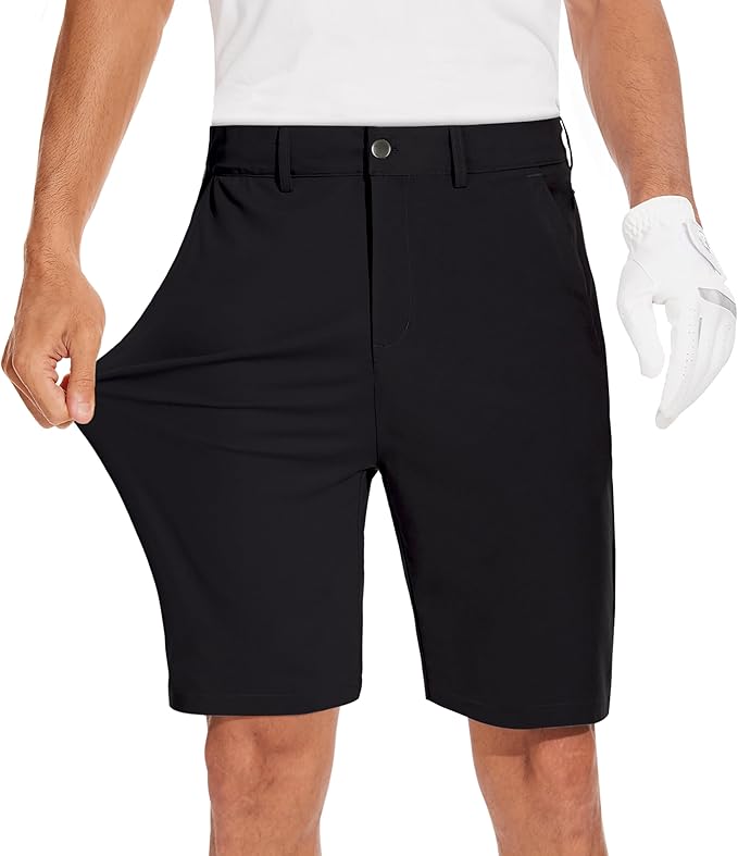 JWM Mens 7"/9" Stretch Golf Shorts - Lightweight Hybrid Casual Dress Work Flat Front Shorts with 5 Pockets Quick Dry UPF50