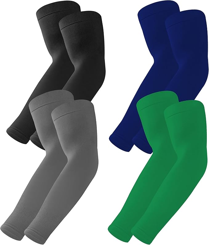 BHYTAKI UV Sun Protection Arm Sleeves, UPF 50 Sports Cooling Arm Compression Sleeves for Men Women Teenager