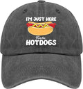 I'm JUST HERE for The Hotdogs Hats for Men Baseball Caps Trendy Washed Workout Hats Light Weight
