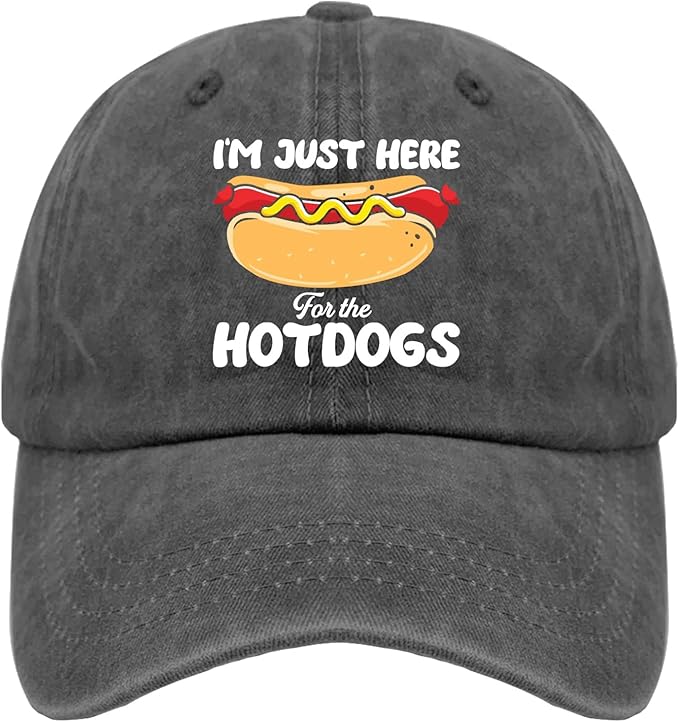 I'm JUST HERE for The Hotdogs Hats for Men Baseball Caps Trendy Washed Workout Hats Light Weight
