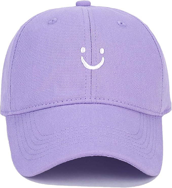 Umeepar Smile Face Baseball Cap for Women Men Adjustable Low Profile Unstructured Cotton Dad Hat
