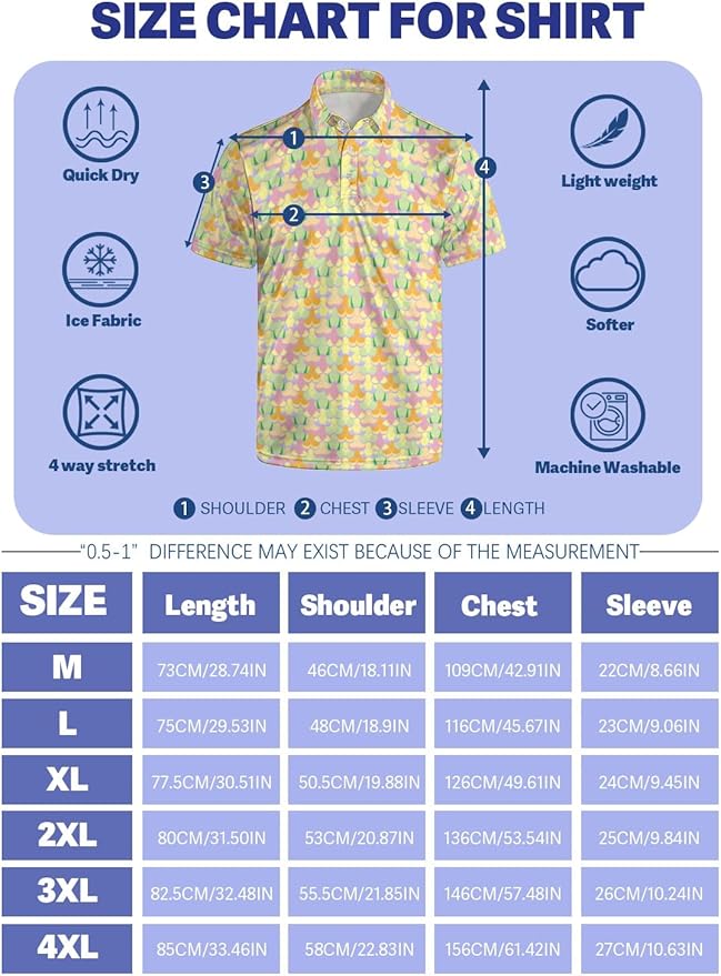 Mens Golf Shirts Golf Polo Shirts for Men Short Sleeve Polo Shirts Golf Gifts