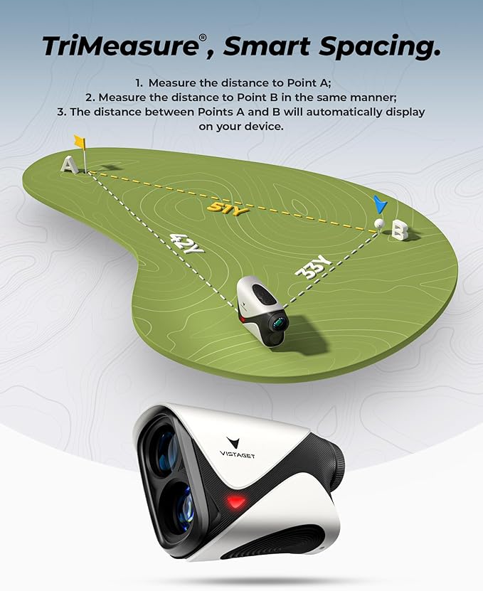 Golf Range Finder 1200 Yards, 7X Magnification, TriMeasure, Rangefinder with Slope On/Off, Flag Lock Vibration, Range Finder Golf Magnetic, USB-C Rechargeable