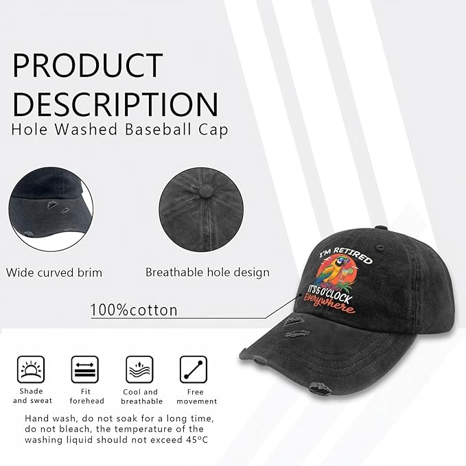 Jimmy Music Buffett Accessories Hats Its 5 Oclock Some Where Baseball Cap Mom Hat Pigment Black Womens Bucket