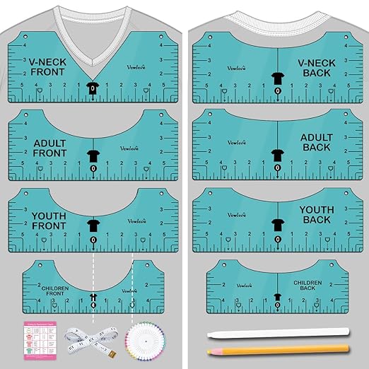 Vowlove Tshirt Ruler Guide for Vinyl Alignment by Vowlove