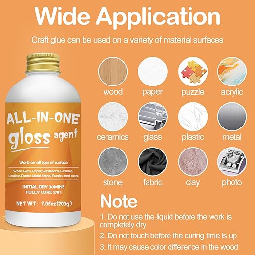 Crafts Sealer Gloss Matte Finish, 200ml+200ml All in One Craft Glue, and Finish - Image 7