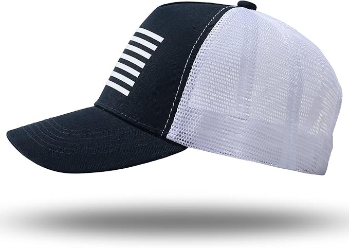 American Flag Trucker Hat - Snapback Hat, Baseball Cap for Men Women - Breathable Mesh Side, Adjustable Fit - for Casual Wear