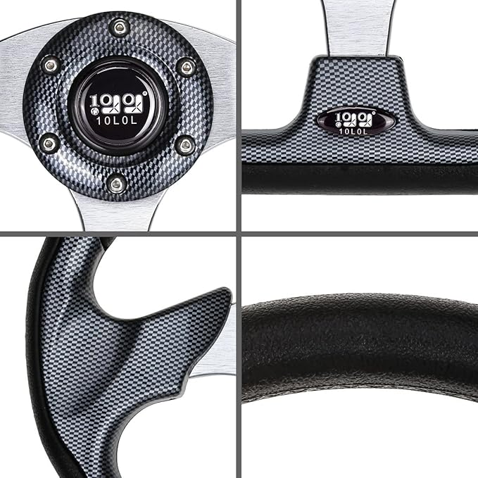 10L0L Golf Cart Steering Wheel, Universal Design Fit for Yamaha, EZGO RXV & TXT, Club Car DS, Club Car Precedent Tempo, Most Golf Cart (Magnet Gray)