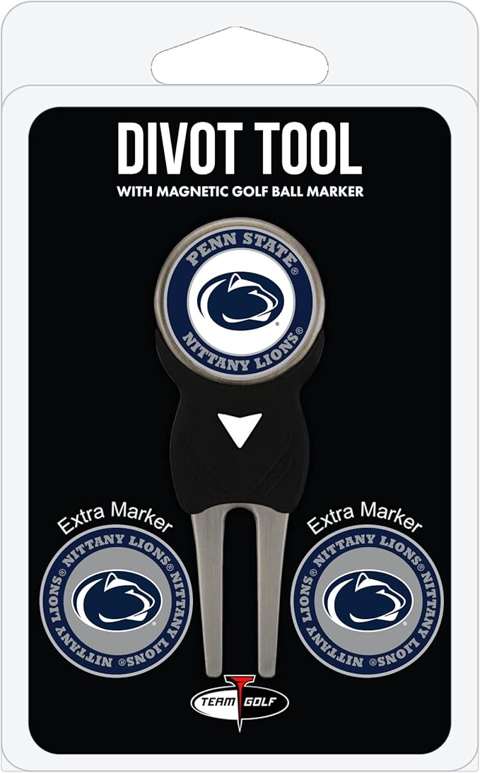Team Golf NCAA Unisex-Adult Team Golf NCAA Divot Tool with 3 Golf Ball Markers Pack, Markers are Removable Magnetic Double-Sided Enamel