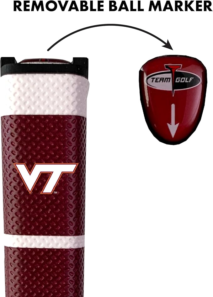 Team Golf NCAA Golf Putter Grip with Removable Gel Top Ball Marker, Durable Wide Grip & Easy to Control