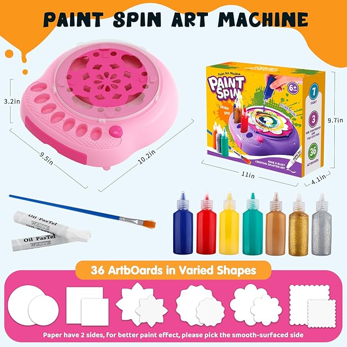 Paint Spin Art Machine Kit for Kids, Arts & Crafts Painting Spinner Toys Kits - Image 6