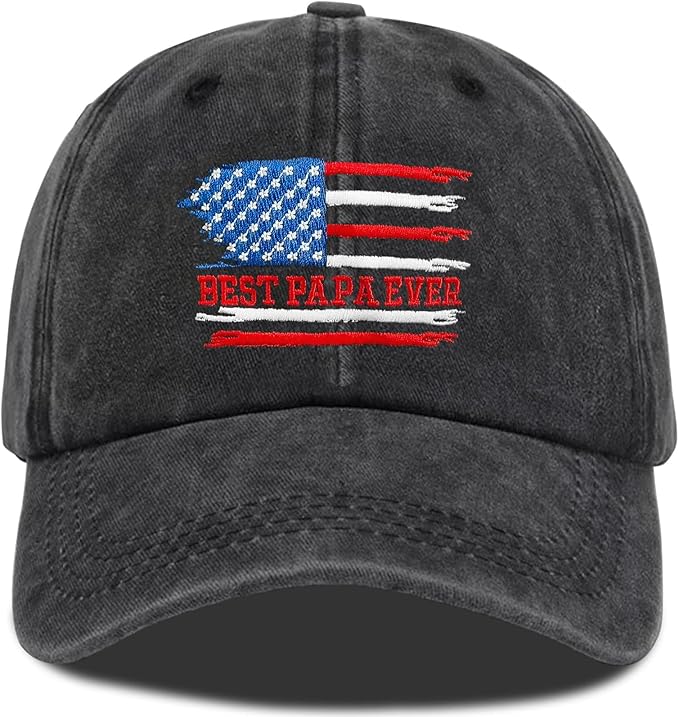 American Flag Patriotic Baseball Cap | Embroidered USA Flag 100% Cotton Adjustable Hat for Men & Women