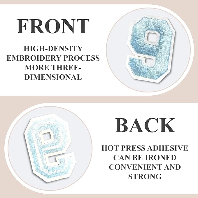 Number Iron On Patches, Numbers 0-9 Embroidery Applique Patch, DIY Decorative - Image 3