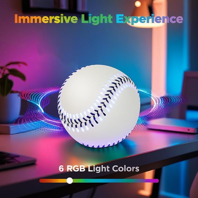 LED Glow Baseball – 6-Color Changing, Rechargeable via Type-C, Night Practice & Games, Official Size, Gifts