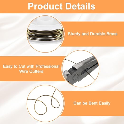 HARFINGTON 10ft Jewelry Wire, 22 Gauge Brass Craft Soft Metal Tarnish Resistant - Image 3