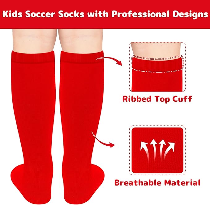 Olreco 1 Pack Toddler Kids Youth Soccer Socks Girls Boys Baseball Socks Youth Knee High Softball Football Accessories Cotton
