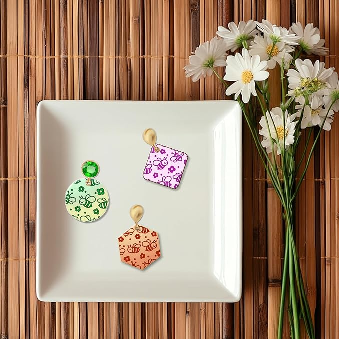 CHGCRAFT Cartoon Bees Pattern Polymer Clay Texture Sheet Seamless Flowers - Image 6