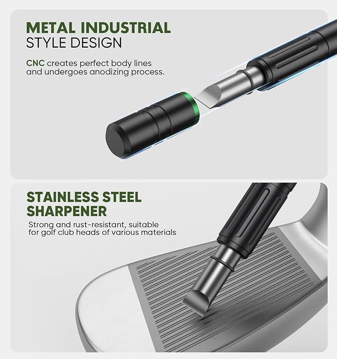 Pro Golf Cleaning Kit with Golf Club Cleaner Brush, Grip Cleaner, Club Polish, Towel, Club Groove Sharpener Tool and Portable Case, Essentials Golf Accessories for Men Golf Gifts for Golfers