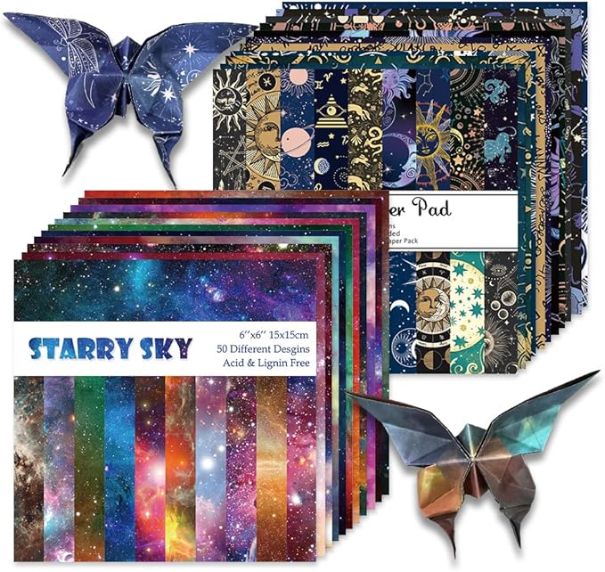 Origami Paper Kit 100 Sheets 70GSM 6 Inch Square Double Sided Color 100 Vivid by Bestartsuppliesforyou