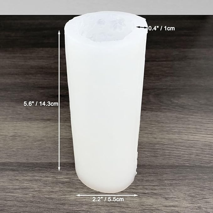 Flower Cylinder Candle Molds Floral Vine Pillar Thick Silicone Molds - Image 2
