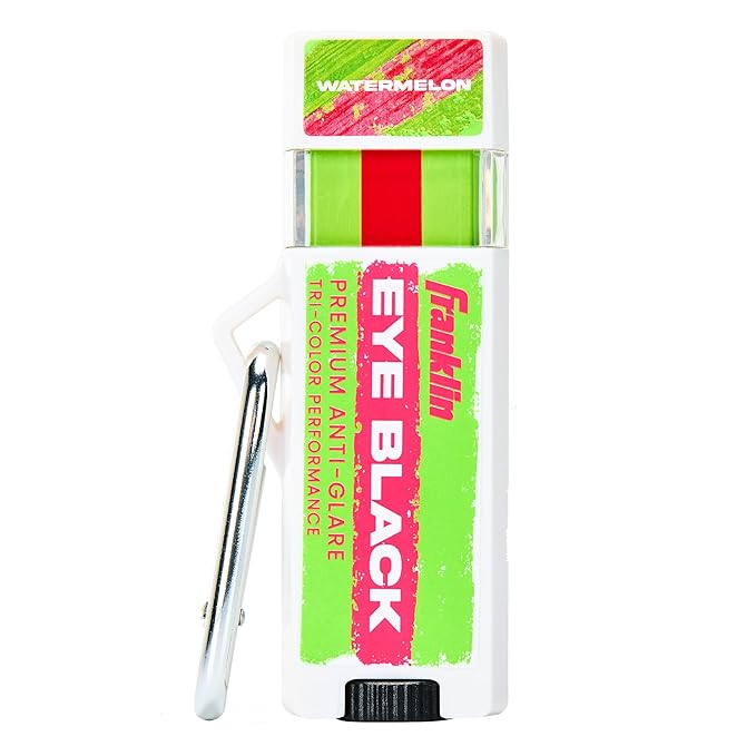 Franklin Sports Eye Black Stick - Baseball Softball + Football Eye Black for Kids + Adults - Sun Glare Reduction - Green Apple/Pink
