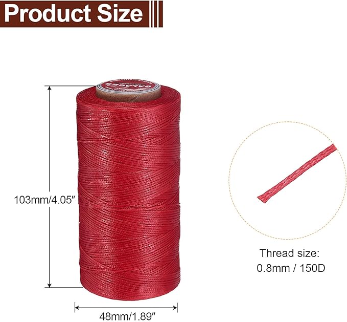 uxcell Flat Leather Sewing Waxed Thread, 270m / 295 Yards Polyester Wax String - Image 2