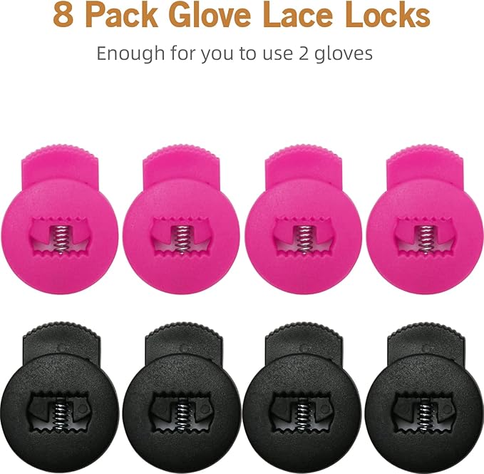 AliBall Glove Locks Baseball, Glove Lace Locks 8 Pack, Never Need Thying Knots Again, Fits All Baseball and Softball Gloves