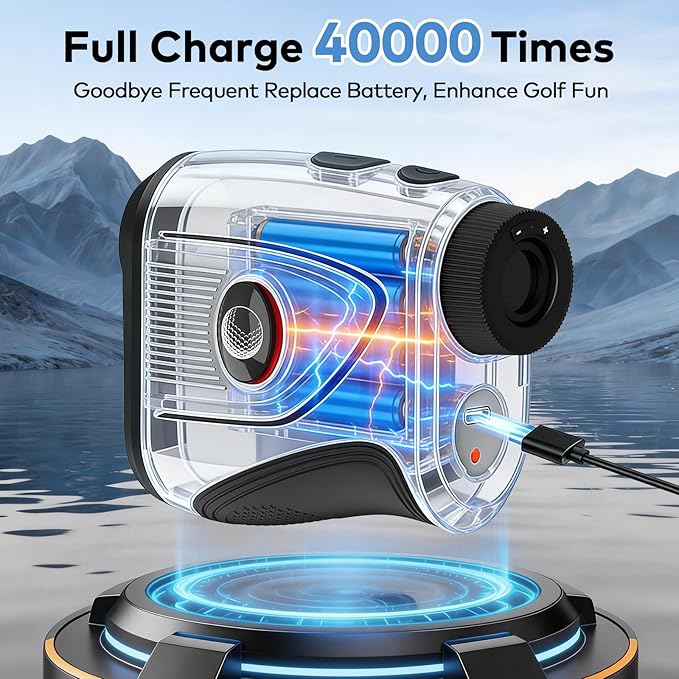 1200 Yards Range Finder Golf with Slope, 7X Magnification Range Finder, Lightweight Portable Rechargeable Rangefinder, Flag Lock Vibration, Switch for Legal, Range Finders for Golf Accessories