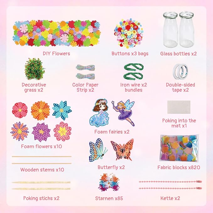 Mostop Crafts for Kids Ages 6-10, DIY Flower Bouquet Craft Kit - Image 6