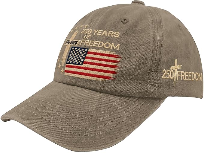 US 250 Years Freedoms 1776-2026 250th Birthday Embroidered Hats Garde Cap for Him