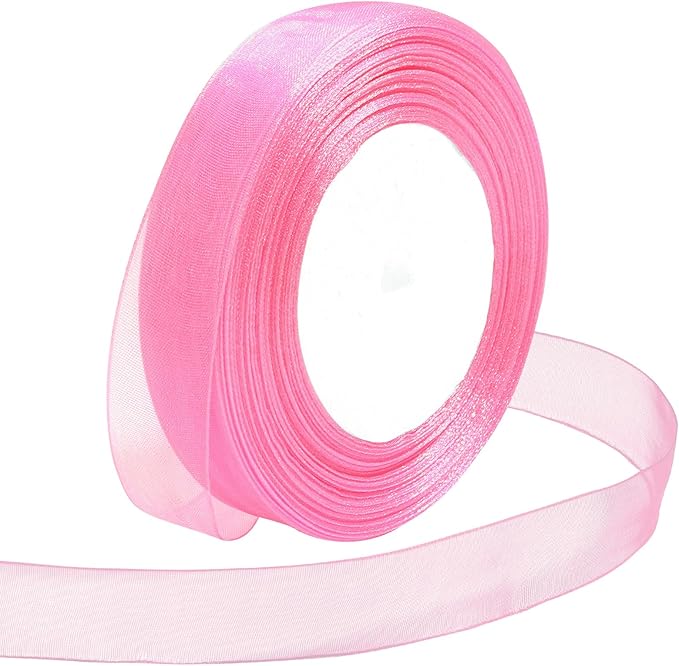 Ribbon for Gift Wrapping 3/4 inch Pink Sheer Organza Ribbon for Flower Bouquet by Loomeshribbonforcrafts%EF%BC%81