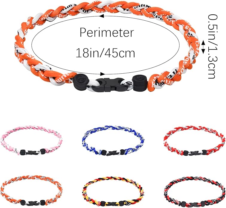 18inch Baseball Necklace,Fashion Tri-Braided Rope Tornado Necklace for Sports Fan