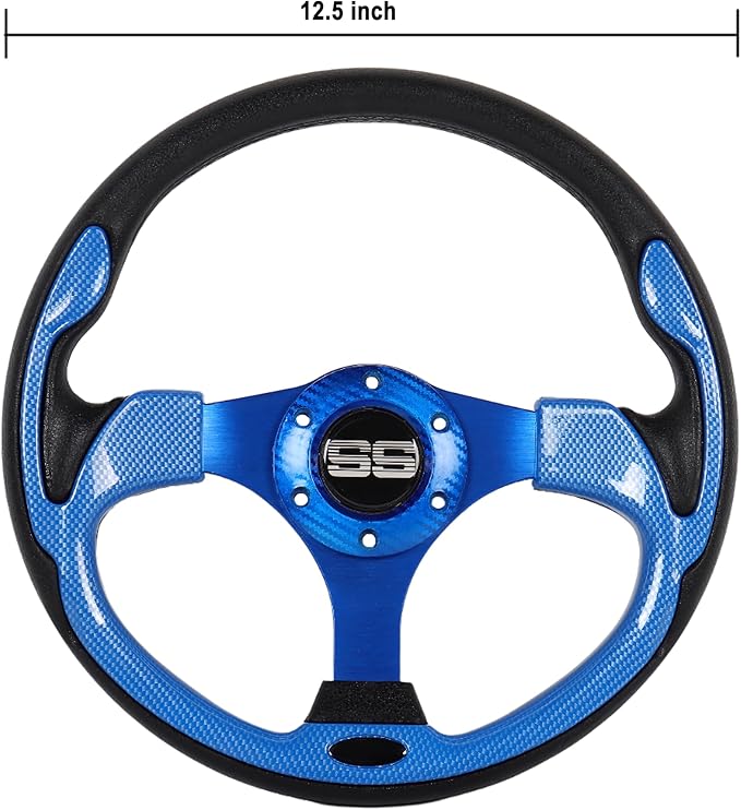 Golf Cart Steering Wheel 12.5 inch Universal for Club Car DS Precedent Tempo EZGO RXV TXT Yamaha