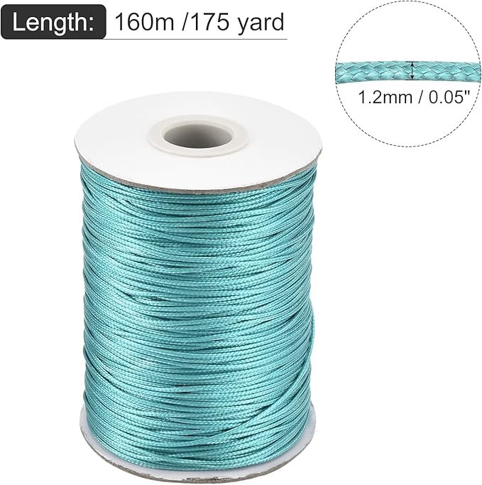 MECCANIXITY Waxed Cord 1.2mm Waxed Polyester Cord 175 Yard Wax String - Image 2